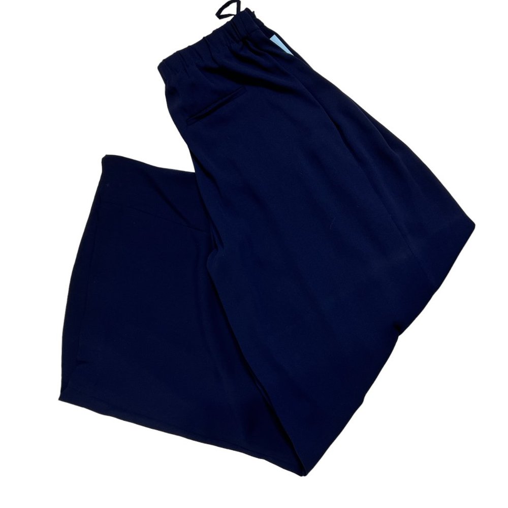 Antonio Melani Navy Pleated Palazzo Wide Leg Mirren Pant Size 6 - Picture 2 of 13